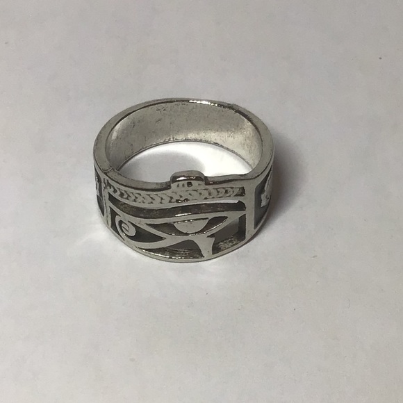 Egyptian Eye of Horus Ankh Scarab Beetle ring - Picture 4 of 5